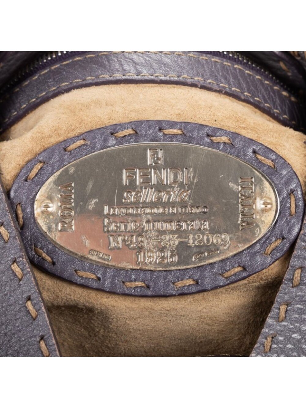 Fendi by the Way Top Handle Purple Grain Calf Leather - Picture 10 of 11